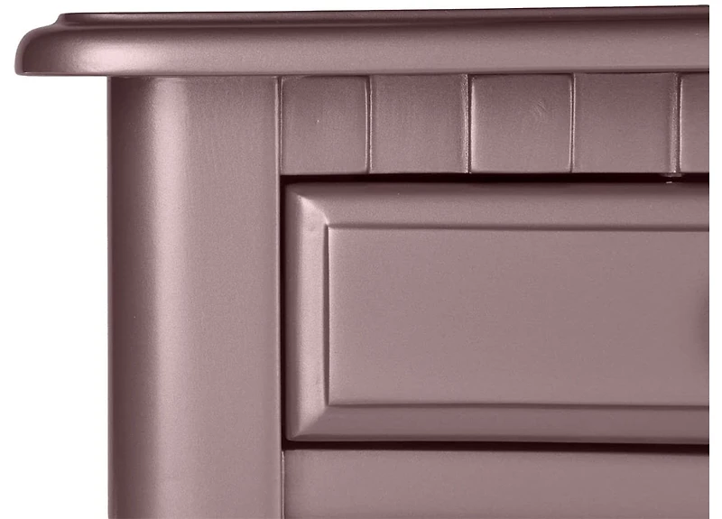 Streamdale Contemporary Vanity Set with Foldable Mirror, Drawers, and Rose Finish