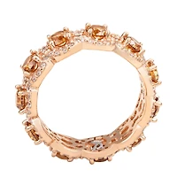 Suzy Levian Sterling Silver Cubic Zirconia Round Halo Eternity Band