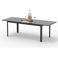 Outdoor Expandable Metal Table for 6-8 People