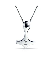 Bling Jewelry Amulet Celtic Knot Hammer Pendant Necklace For Women Oxidized Sterling Silver