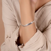 Bling Jewelry Bar Name Plated identification Id Bracelet 8 Mm Figaro Chain Link 200 Gauge .925 Sterling Silver Made Italy