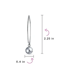 Bling Jewelry Minimalist Geometric Dangle Earrings 14K Gold Plated Sterling Silver 8MM Bead