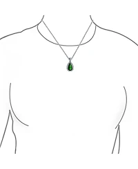Bling Jewelry Classic Jewelry Large Pear Shape Solitaire Teardrop Halo 15CTW Cz Cubic Zirconia Pendant Necklace Silver Plated