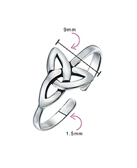 Bling Jewelry Celtic Trinity Knot Work Circle Triquetra Pinky Midi Toe Ring Oxidized Silver Sterling Adjustable