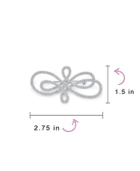 Bling Jewelry Large Swirl Pave Cubic Zirconia Art Deco Fashion Infinity Brooch Pin Silver Tone Rhodium Plated