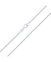 Bling Jewelry Thin 2MM 030 Gauge Strong .925 Sterling Silver Rope Link Chain Necklace