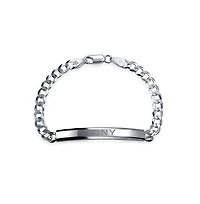 Bling Jewelry Bar Name Plated identification Id Bracelet 5 Mm Miami Cuban Curb Link Chain Link 180 Gauge Yellow Gold Plated Sterling Silver
