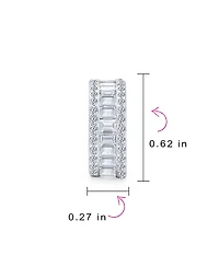 Bling Jewelry Holiday Baguette Cz Half Hoop Shrimp Style Earrings Omega Back Sterling Silver