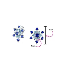 Bling Jewelry Christmas Holiday Party Cz Royal Ice Blue Aqua Cubic Zirconia Star Snowflake Stud Earrings For