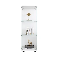 Streamdale Furniture White Glass Display Cabinet with 3 Shelves