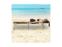 Slickblue Folding Beach Lounge Chair with Pillow for Outdoor
