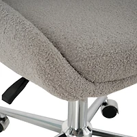 Streamdale Modern Teddy Fleece Dining Chair with Chrome Legs