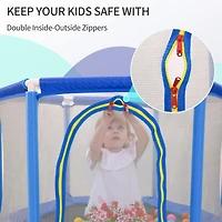 Streamdale 55" Kids Trampoline with Safety Net & Balls Indoor/Outdoor Fun