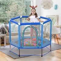 Streamdale 55" Kids Trampoline with Safety Net & Balls Indoor/Outdoor Fun