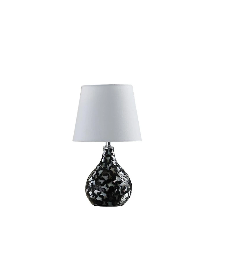 Streamdale 11.5" In Modern Black Seashell Swirl Pattern Mini Polyresin Table Lamp