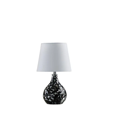 Streamdale 11.5" In Modern Black Seashell Swirl Pattern Mini Polyresin Table Lamp