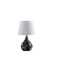 Streamdale 11.5" In Modern Black Seashell Swirl Pattern Mini Polyresin Table Lamp