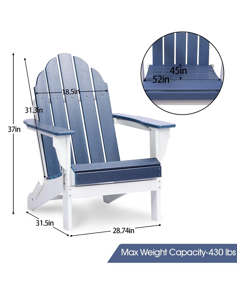 Aoodor Outdoor Folding Adirondack Chair