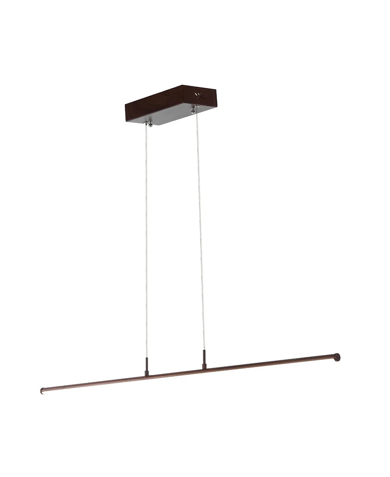 Jonathan Y Conley 39.5" Dimmable Adjustable Integrated Led Metal Linear Pendant, Dark Brown