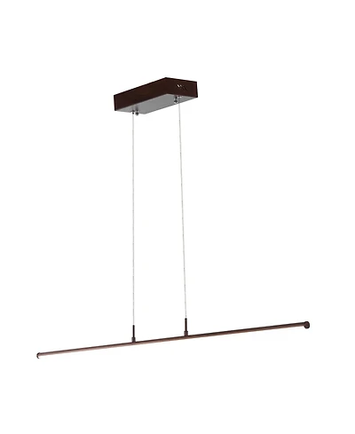Jonathan Y Conley 39.5" Dimmable Adjustable Integrated Led Metal Linear Pendant, Dark Brown