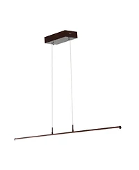 Jonathan Y Conley 39.5" Dimmable Adjustable Integrated Led Metal Linear Pendant, Dark Brown