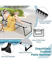 Costway Patio Folding Chaise Lounge Chair Portable Sun Lounger with Adjustable Backrest