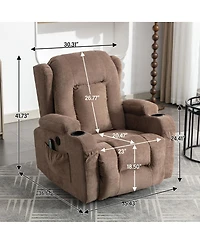 Streamdale Brown Power Lift Recliner Chair with Heat, Massage & Usb Port