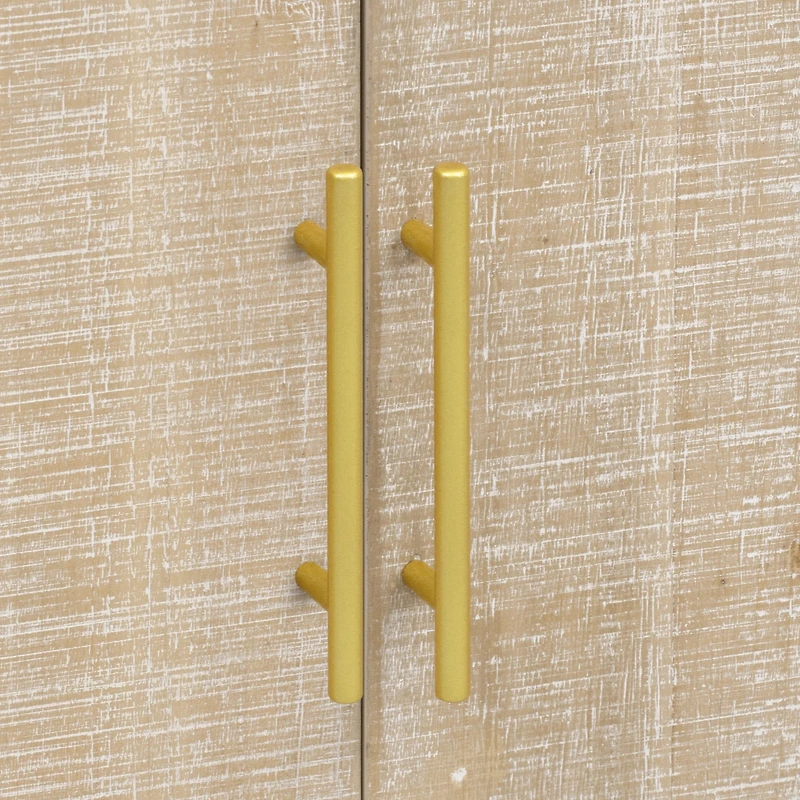 Streamdale Minimalist Curved Sideboard with Gold Handles
