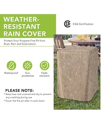 Costway 16'' Square Outdoor Propane Fire Pit w/Lava Rocks Waterproof Cover 30,000 Btu