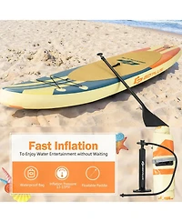 Costway 10.5ft Inflatable Stand Up Paddle Board Surfboard with Bag Aluminum Pump