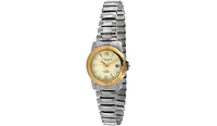 Timetech Women s Two Tone Nurses Watch with Expansion Flex Stainless Steel Band with Calendar