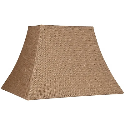 Springcrest Natural Burlap Medium Rectangle Lamp Shade 8" Wide x 5" Deep at Top and 14" Wide x 11" Deep at Bottom and 10" Sla