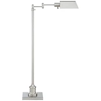 Regency Hill Jenson Traditional Pharmacy Swing Arm Floor Lamp 54" Tall Adjustable Brushed Nickel Metal Shade for Living Room Reading Bedroom
