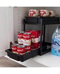 Iris Usa 2-Tier Under Sink Organizer, Pack, Storage with Sliding Drawers - Versatile solution for Office, Kitchen or Bathroom