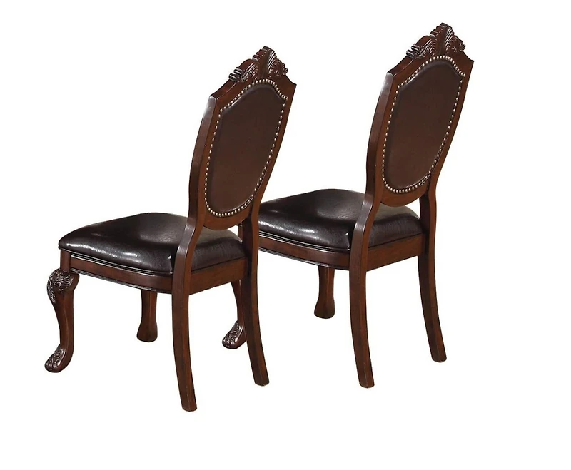 Streamdale Elegant Formal Side Chair Set (Brown Rubberwood)