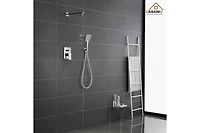 Casainc 10 Inch Wall Mounted Square Shower System Set with Handheld Spray