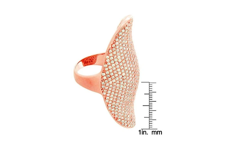 Suzy Levian Sterling Silver Cubic Zirconia Full Finger Knuckle Ring