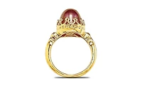 Suzy Levian Sterling Silver Cubic Zirconia Purple Cabochon Cocktail Ring