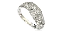 Suzy Levian New York Suzy Levian Sterling Silver Cubic Zirconia Pave Curved Puff Ring