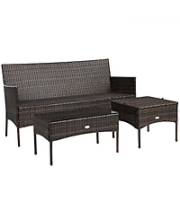 Sugift 3 Pieces Patio Furniture Conversation Sets with 5 Cozy Cushions
