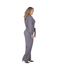 Standards & Practices Plus Long Sleeve Cropped Jumpsuit