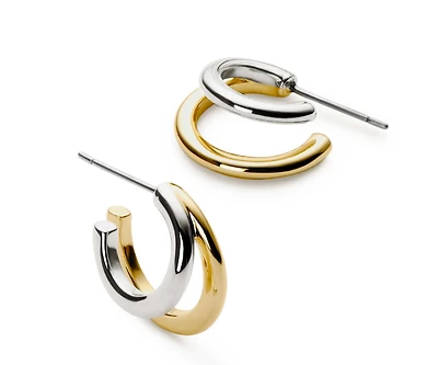 Ana Luisa Double Hoop Earrings - Scarlett Two Tone