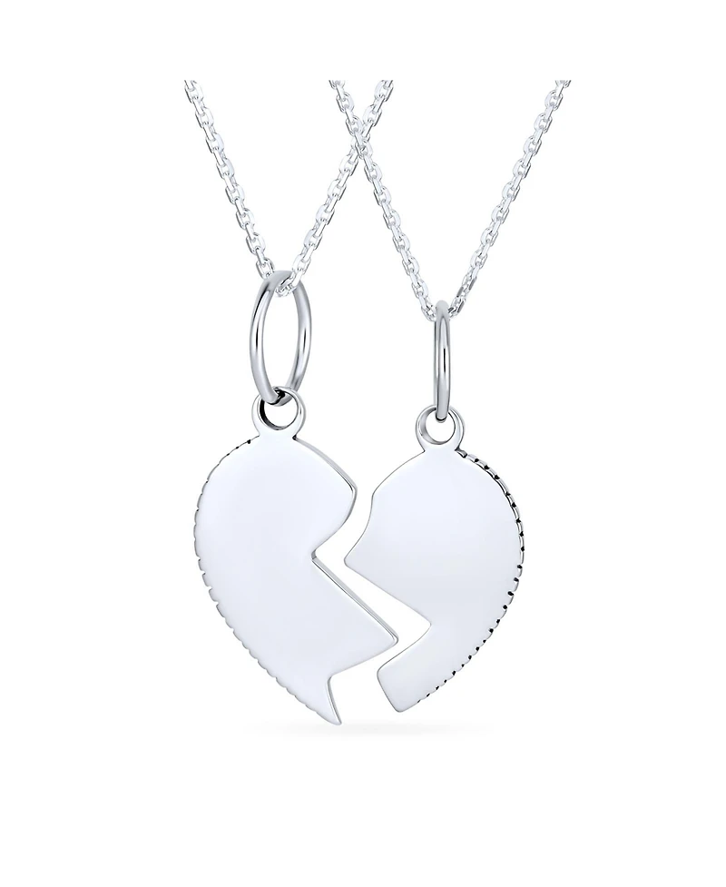 Bling Jewelry Split Heart Puzzle Pendant Necklace for Grandma & Granddaughter Sterling Silver