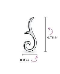 Bling Jewelry Minimalist Geometric Tribal Scroll Ear Pin Crawlers Climbers Earrings Rose Gold Plated Sterling Silver