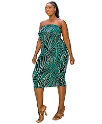 L I V D Plus Kiko Zebra Print Tube Dress
