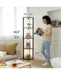 Fenlo Fancy Edge Pro - 64” Dimmable Led Corner Floor Lamp with Adjustable Color Temp Range (2700K-6000k), Remote/App Control