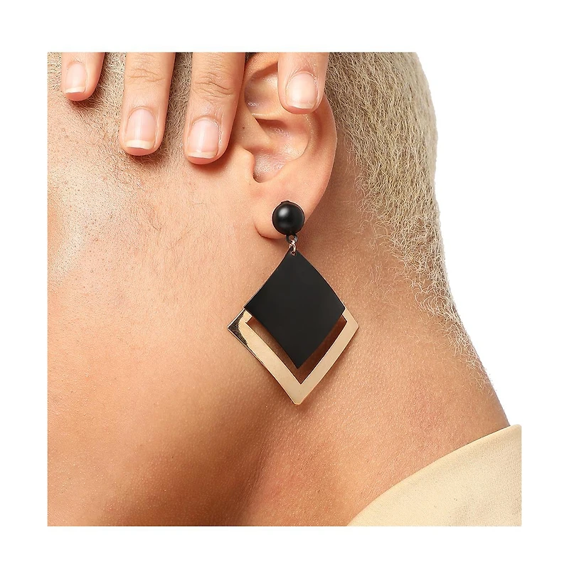 Sohi Women's Contrast Drop Earrings