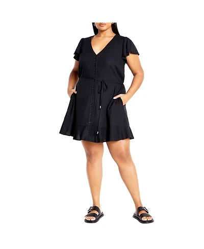 City Chic Women's Button Betty Dress