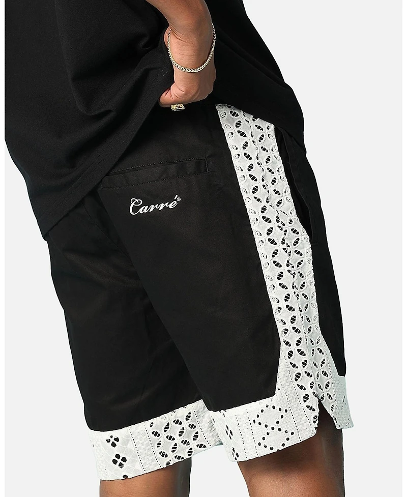 Carre Men's Bandana Lace Shorts - XXXLarge, Beige/Khaki