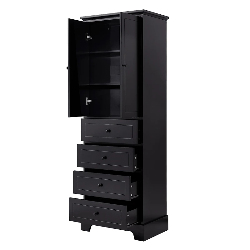 Streamdale Storage Cabinet with 2 Doors, 4 Drawers - Mdf, Painted Finish